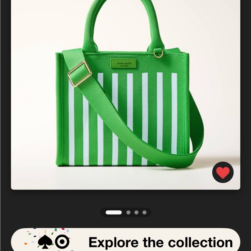 BRAND NEW KATE SPADE X TARGET Green Striped Handbag